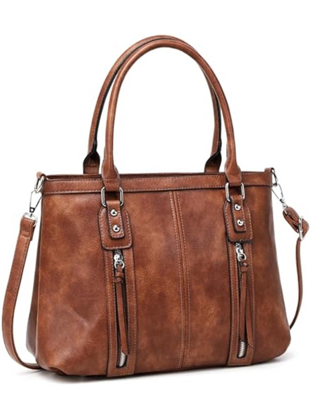 Womens Vegan Leather Hobo Bag Crossbody Shoulder Purse Multi Pocket Handbag